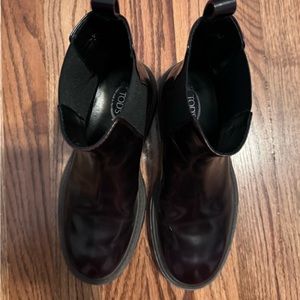 Tod’s Burgundy Chelsea Boots 37 Excellent Condition